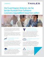 Die 5 wichtigsten Kriterien, die Sie bei der Auswahl Ihrer SoftwareLizenzierungsplattform beachten sollten - Solution Brief
